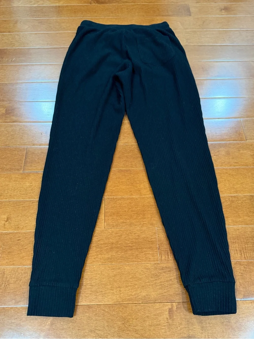 ALO Yoga Black Ribbed Elastic Drawstring Waist Muse Sweatpants Joggers Sz. S